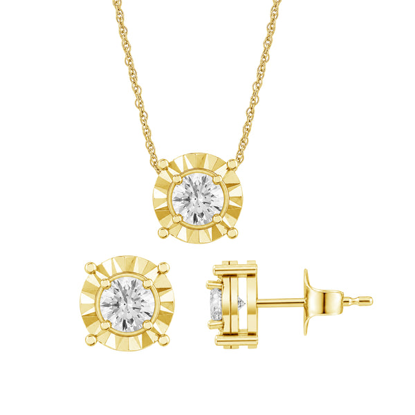 2.00 Carat T.W Lab Grown Diamond Sterling Silver Solitaire Box Set ( 8R Rope Chain )