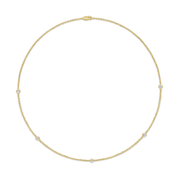 1.00 Carat T.W. Lab Grown Diamond Bezel Sterling Silver Station Necklace