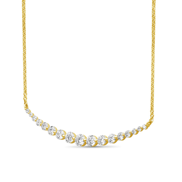 1.00 Carat T.W. Lab Grown Diamond Sterling Silver Smile Necklace