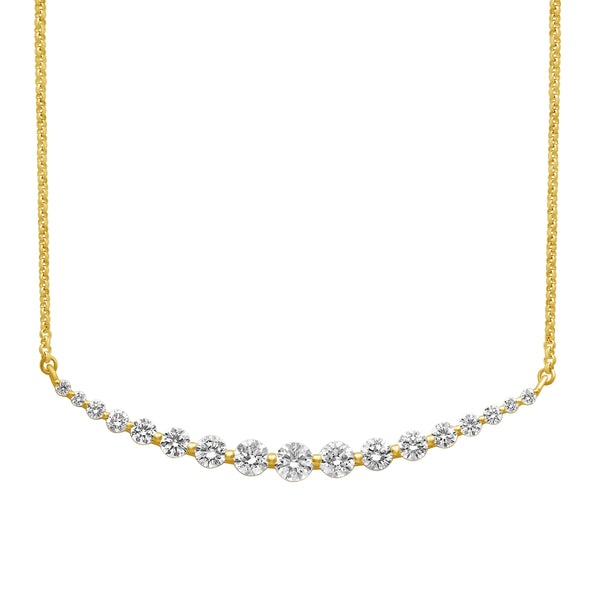 1.00 Carat T.W. Lab Grown Diamond Sterling Silver Smile Necklace