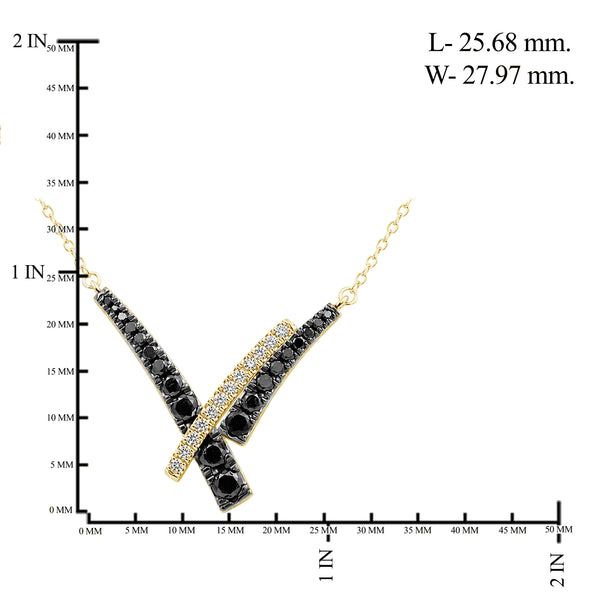 1.00 Carat T.W. Black and White Diamond Necklace ( 8R Rope Chain ) (Assorted colors)
