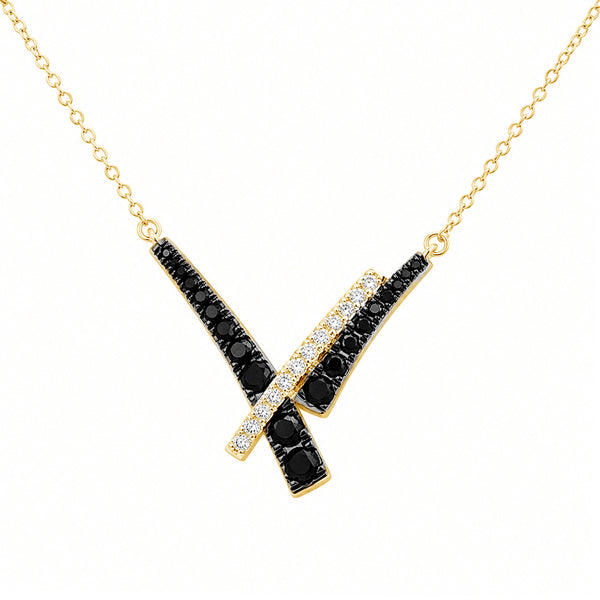 1.00 Carat T.W. Black and White Diamond Necklace ( 8R Rope Chain ) (Assorted colors)