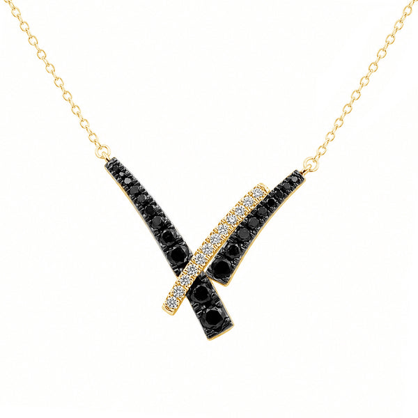 1.00 Carat T.W. Black and White Diamond Necklace ( 8R Rope Chain ) (Assorted colors)