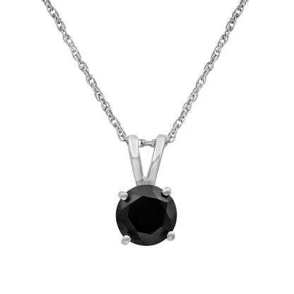 Black Diamond Pendant in 14K White Gold (0.5 Carat to 3 carat)