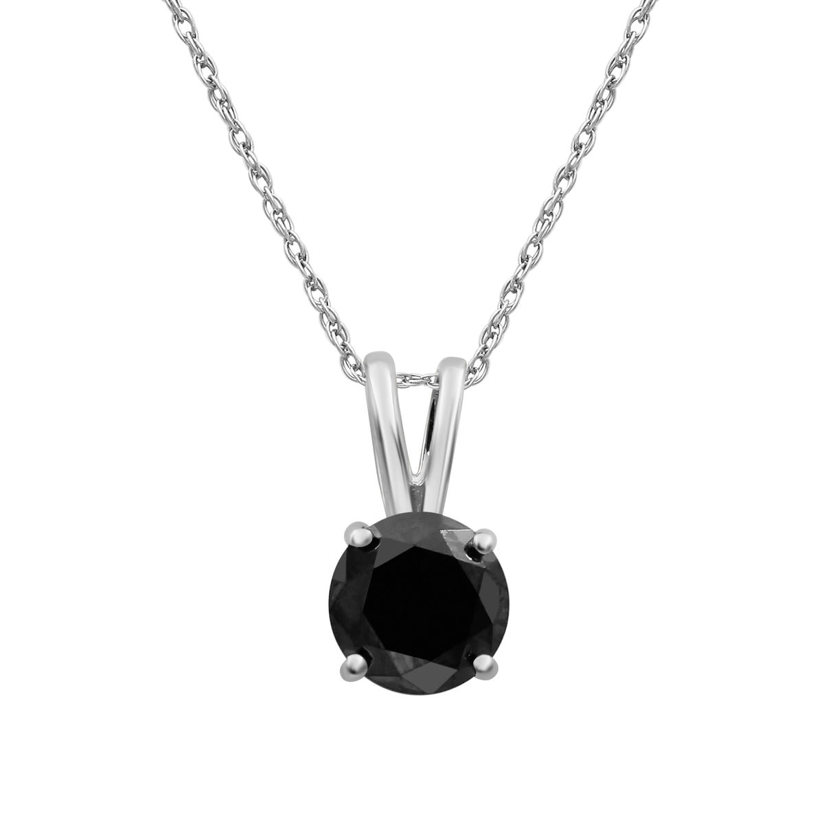 Black Diamond Pendant in Sterling Silver (0.5 Carat to 3 Carat)