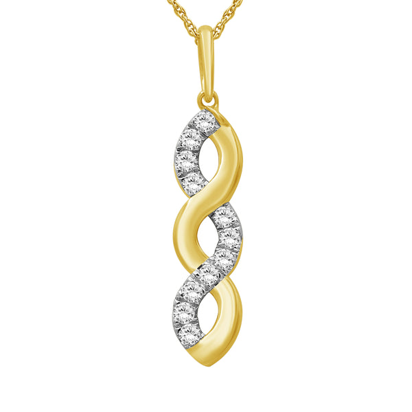 1/2 Carat T.W Lab Grown Diamond Sterling Silver Pendant ( 8R Rope Chain )