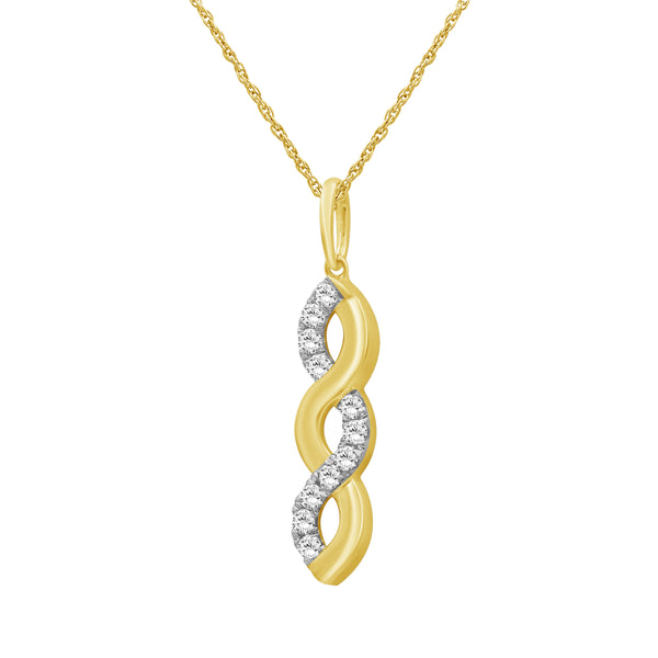 1/2 Carat T.W Lab Grown Diamond Sterling Silver Pendant ( 8R Rope Chain )