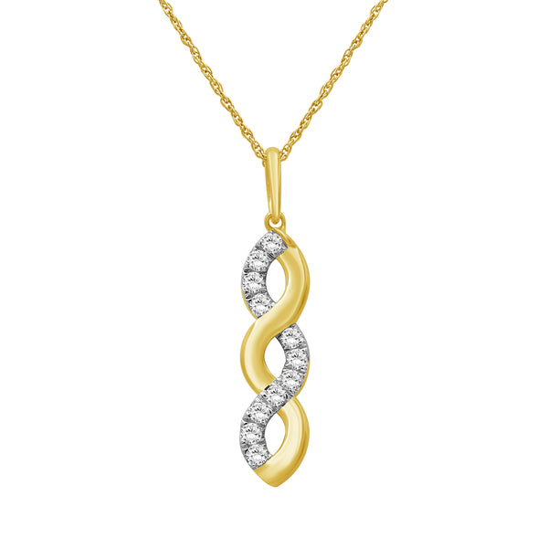 1/2 Carat T.W Lab Grown Diamond Sterling Silver Pendant ( 8R Rope Chain )