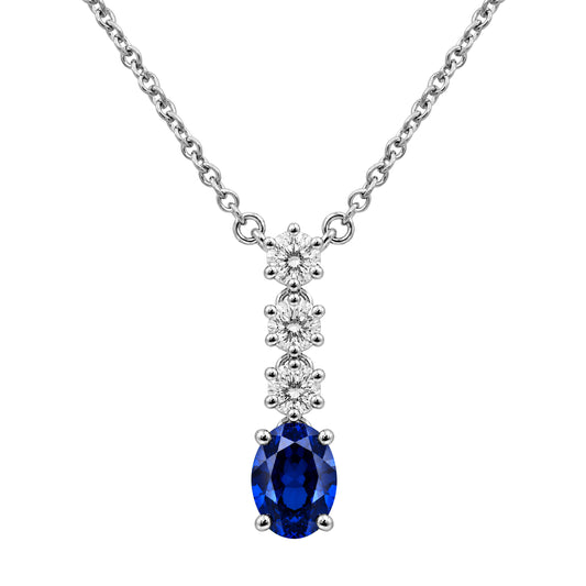 Assorted Gemstone & 1/3 ct. T.W. White Lab-Grown Diamond Pendant in Sterling Silver or 14K Gold over Silver