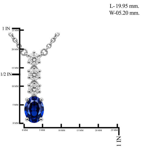 Gemstone & 1/3 Carat T.W. Lab Grown Diamond Sterling Silver Pendant - Assorted Gemstone
