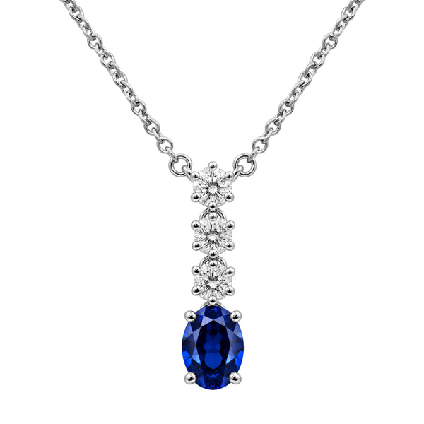 Gemstone & 1/3 Carat T.W. Lab Grown Diamond Sterling Silver Pendant - Assorted Gemstone