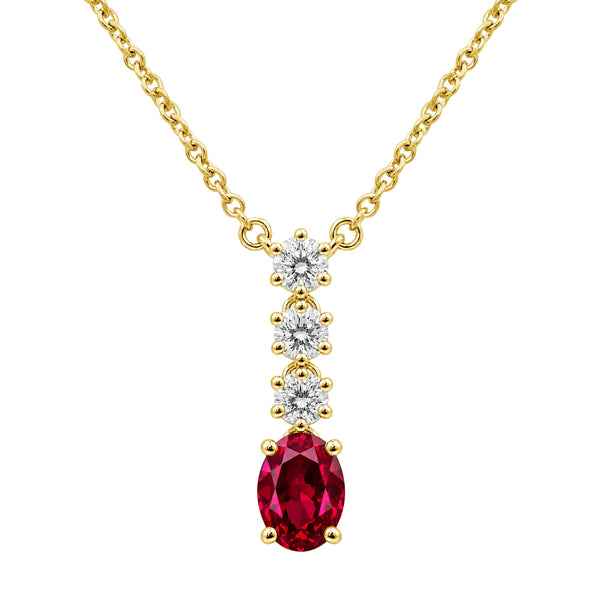 Gemstone & 1/3 Carat T.W. Lab Grown Diamond Sterling Silver Pendant - Assorted Gemstone