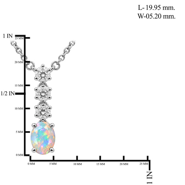 Gemstone & 1/3 Carat T.W. Lab Grown Diamond Sterling Silver Pendant - Assorted Gemstone