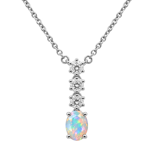 Gemstone & 1/3 Carat T.W. Lab Grown Diamond Sterling Silver Pendant - Assorted Gemstone
