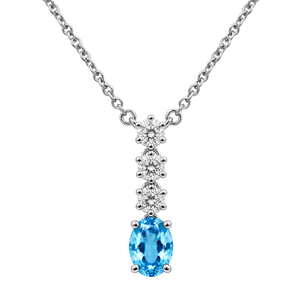 Gemstone & 1/3 Carat T.W. Lab Grown Diamond Sterling Silver Pendant - Assorted Gemstone