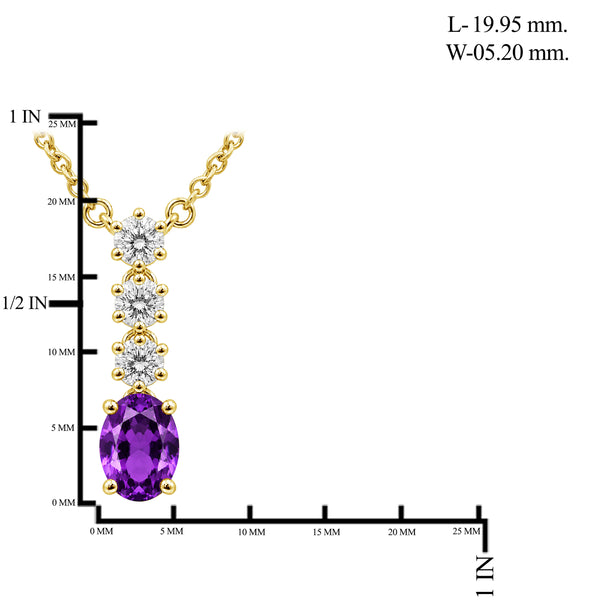 Gemstone & 1/3 Carat T.W. Lab Grown Diamond Sterling Silver Pendant - Assorted Gemstone