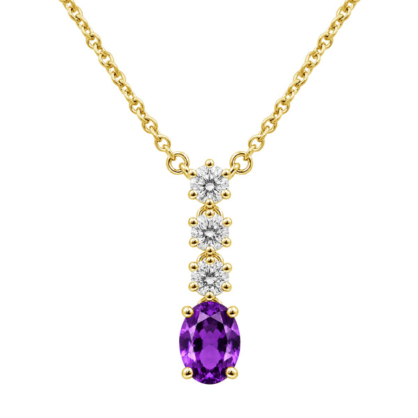 Gemstone & 1/3 Carat T.W. Lab Grown Diamond Sterling Silver Pendant - Assorted Gemstone