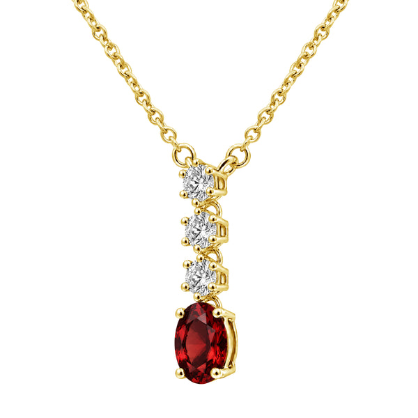 Gemstone & 1/3 Carat T.W. Lab Grown Diamond Sterling Silver Pendant - Assorted Gemstone