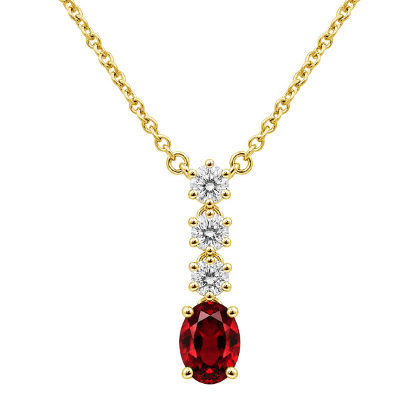 Gemstone & 1/3 Carat T.W. Lab Grown Diamond Sterling Silver Pendant - Assorted Gemstone
