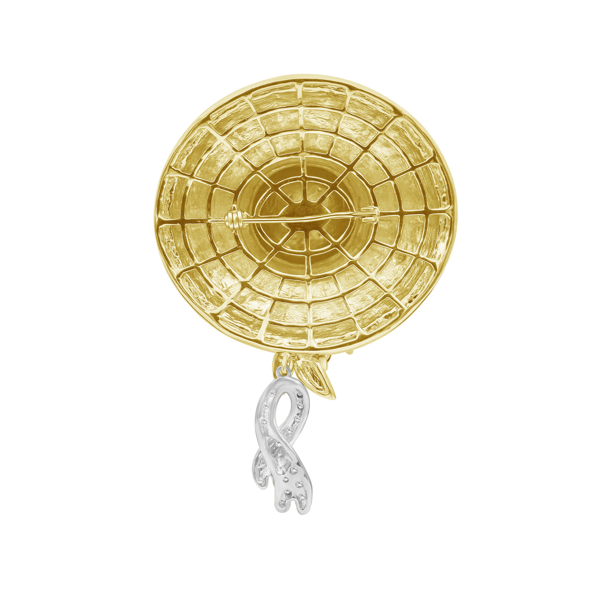 Created Multicolor Gemstone and Created White Sapphire Two-Tone Sterling Silver Pendant