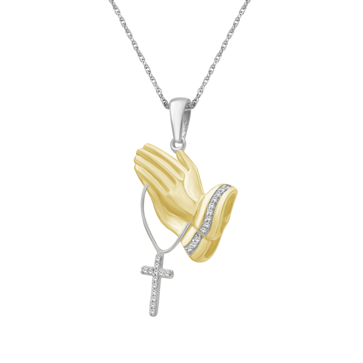 1/10 ctw White Diamond  Pendant in 14K Gold over Silver