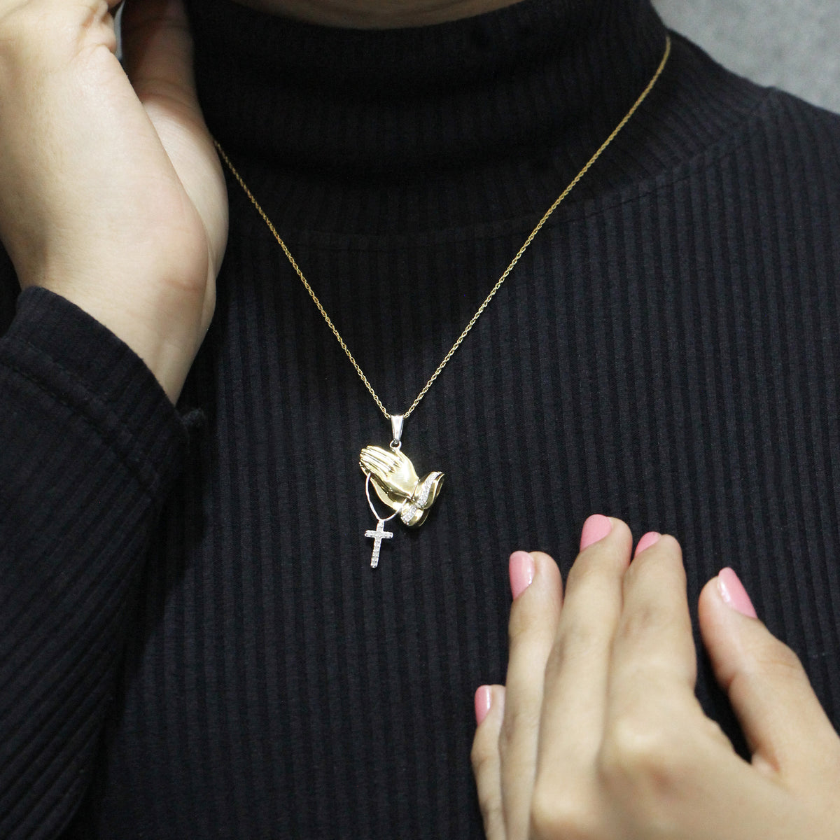 1/10 ctw White Diamond  Pendant in 14K Gold over Silver
