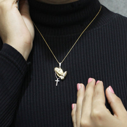 1/10 ctw White Diamond  Pendant in 14K Gold over Silver
