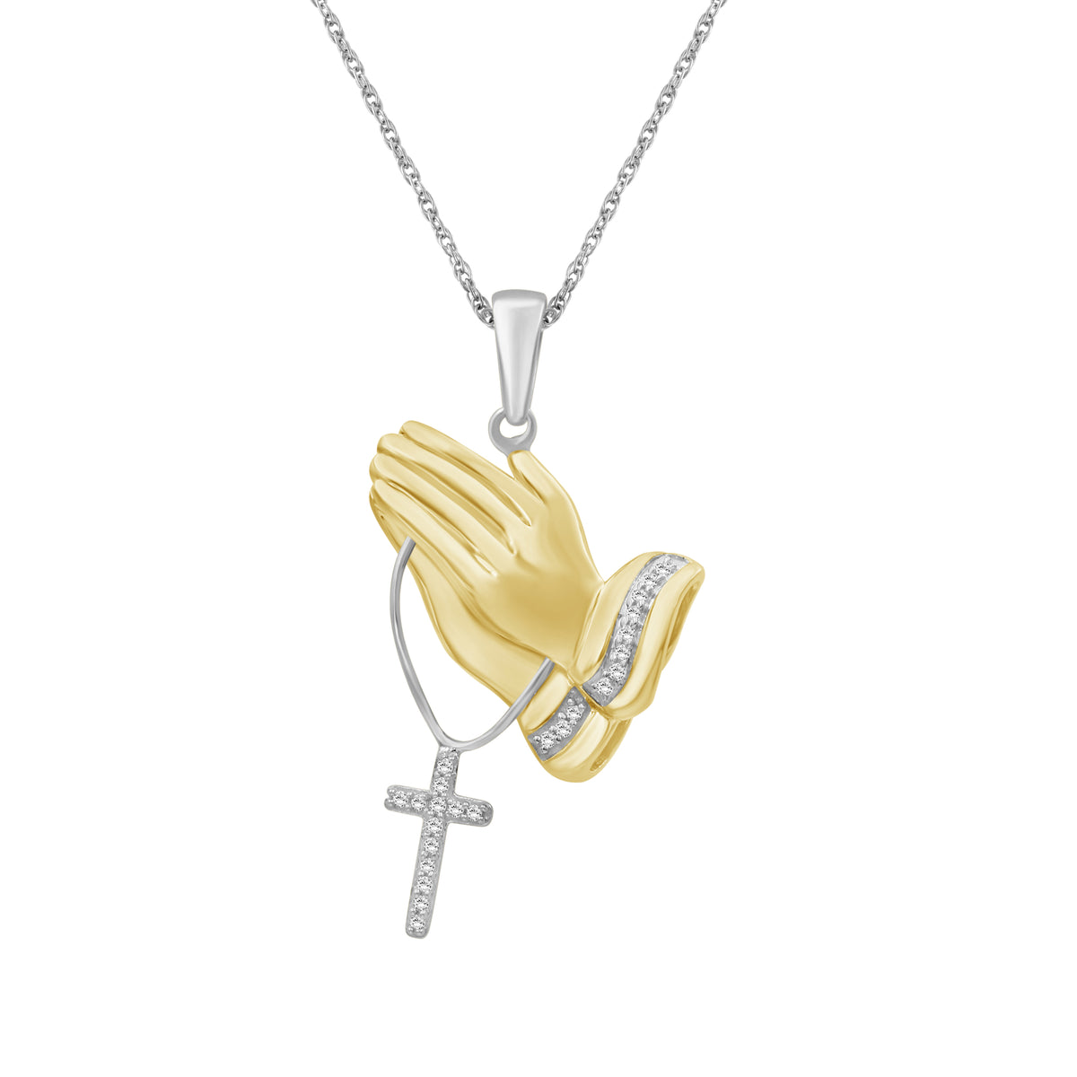 1/10 ctw White Diamond  Pendant in 14K Gold over Silver