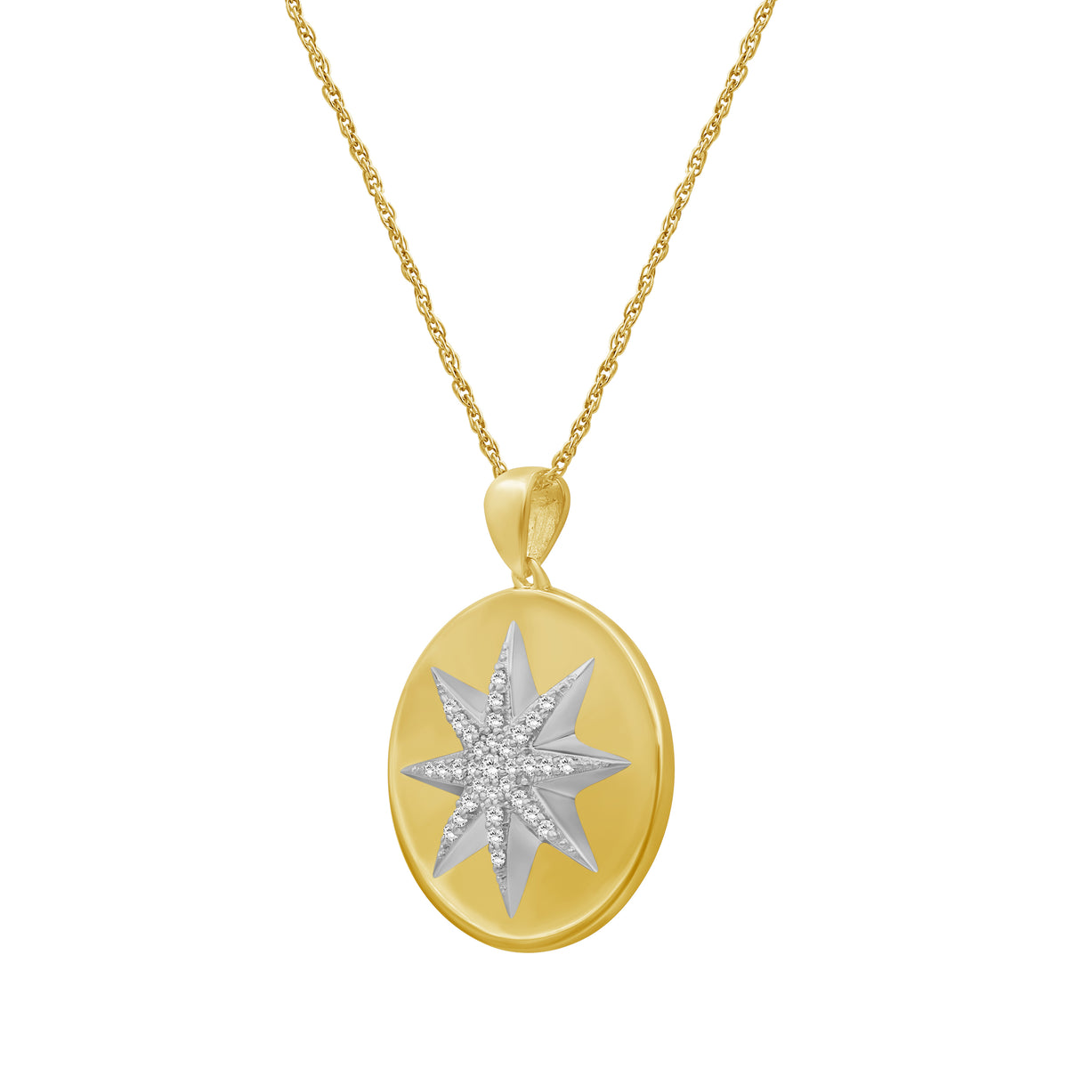 1/5 ctw White Diamond  Pendant in 14K Gold over Silver