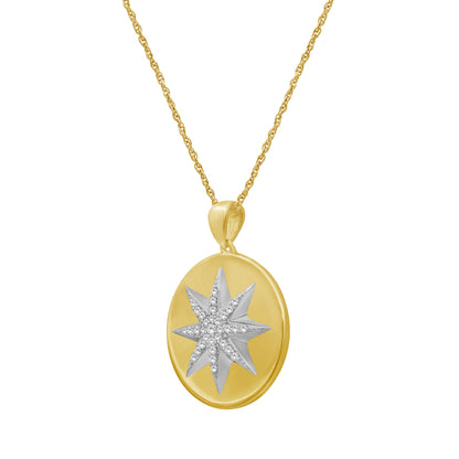 1/5 ctw White Diamond  Pendant in 14K Gold over Silver