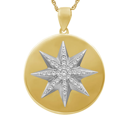 1/5 ctw White Diamond  Pendant in 14K Gold over Silver