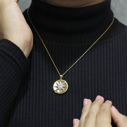 1/5 ctw White Diamond  Pendant in 14K Gold over Silver