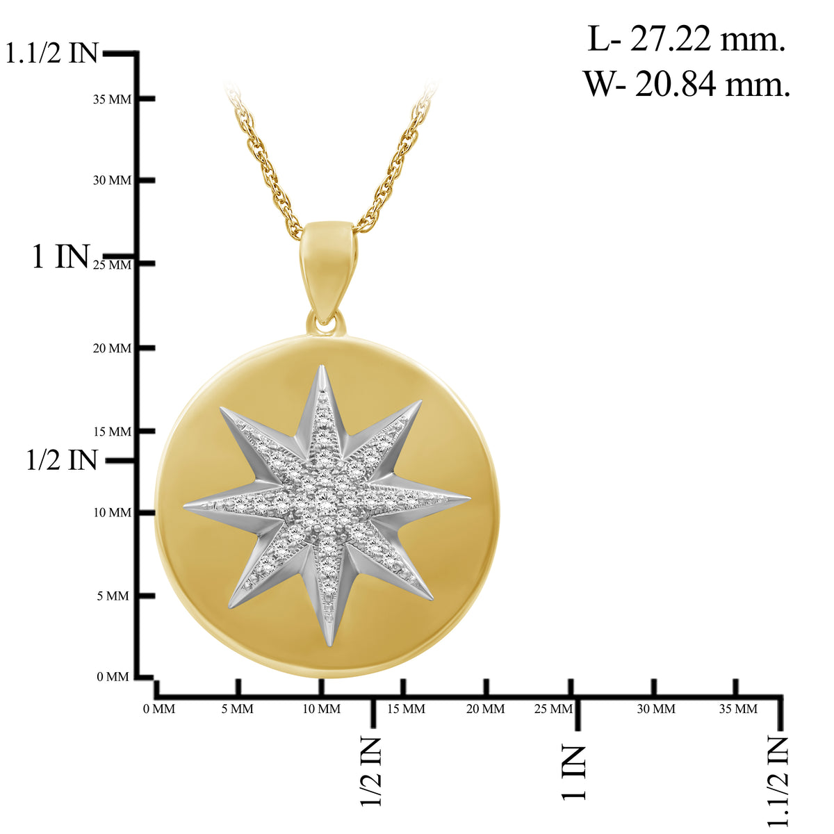 1/5 ctw White Diamond  Pendant in 14K Gold over Silver
