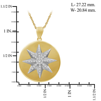 1/5 ctw White Diamond  Pendant in 14K Gold over Silver