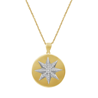 1/5 ctw White Diamond  Pendant in 14K Gold over Silver