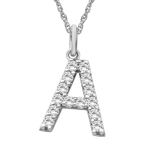 1/2 ct. T.W. Lab-Grown Diamond Initial Pendant in Sterling Silver or Gold over Silver