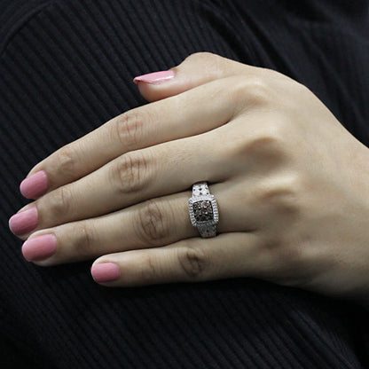 1/2 ctw Champagne and White Diamond Ring in Sterling Silver