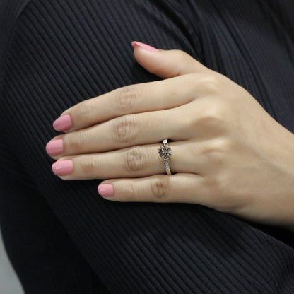 1/2 ctw Champagne and White Diamond Ring in Sterling Silver