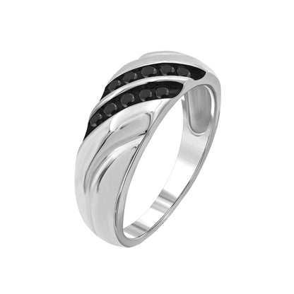1/4 ctw Black Diamond Men's Ring in Sterling Silver
