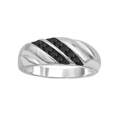 1/4 ctw Black Diamond Men's Ring in Sterling Silver