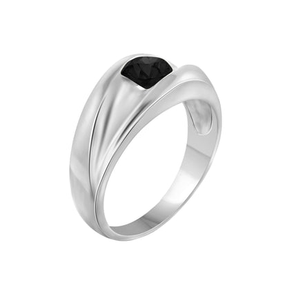 1.00 ctw Black Diamond Man's Ring in Sterling Silver