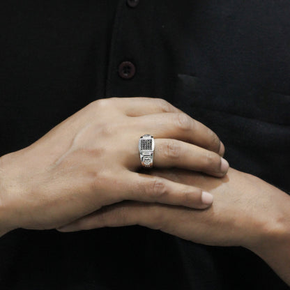 1/4 ctw Balck Diamond Men's Ring In Sterling Silver