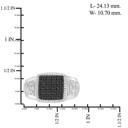 1/4 ctw Balck Diamond Men's Ring In Sterling Silver
