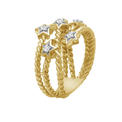 1/6 ctw White Diamond  Ring in 14K Gold over Silver
