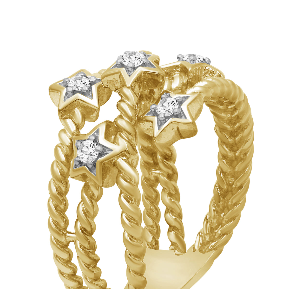 1/6 ctw White Diamond  Ring in 14K Gold over Silver