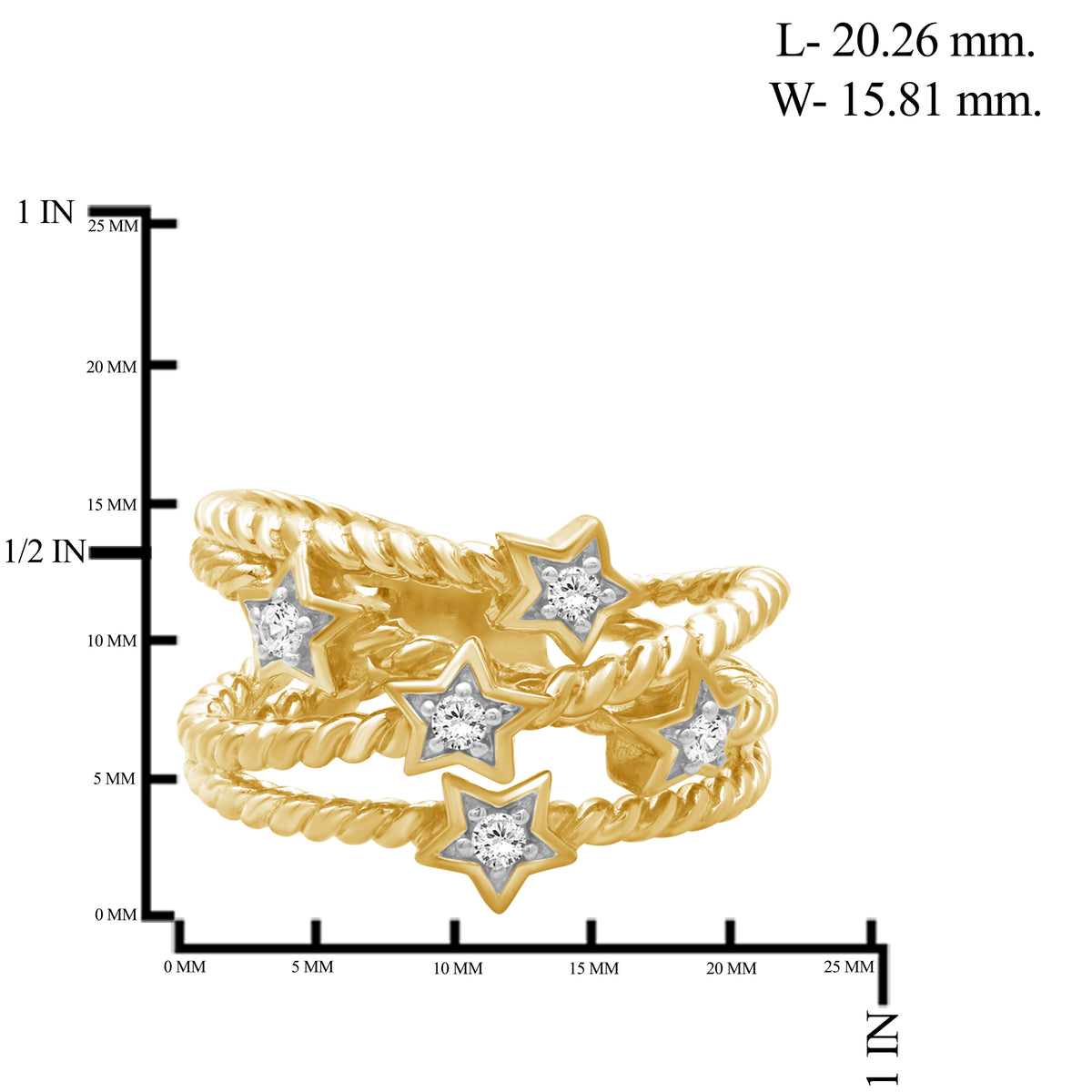 1/6 ctw White Diamond  Ring in 14K Gold over Silver