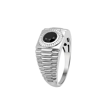 1.00 ctw Black Diamond Men's Ring in Sterling Silver