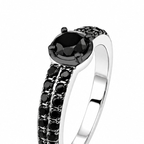 1.00 Carat T.W. Black Diamond Sterling Silver Ring
