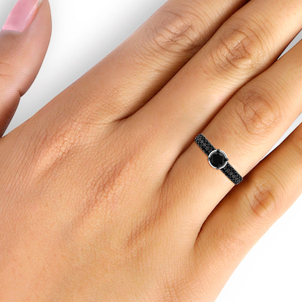 1.00 Carat T.W. Black Diamond Sterling Silver Ring