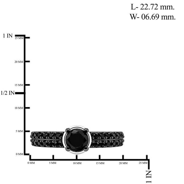1.00 Carat T.W. Black Diamond Sterling Silver Ring